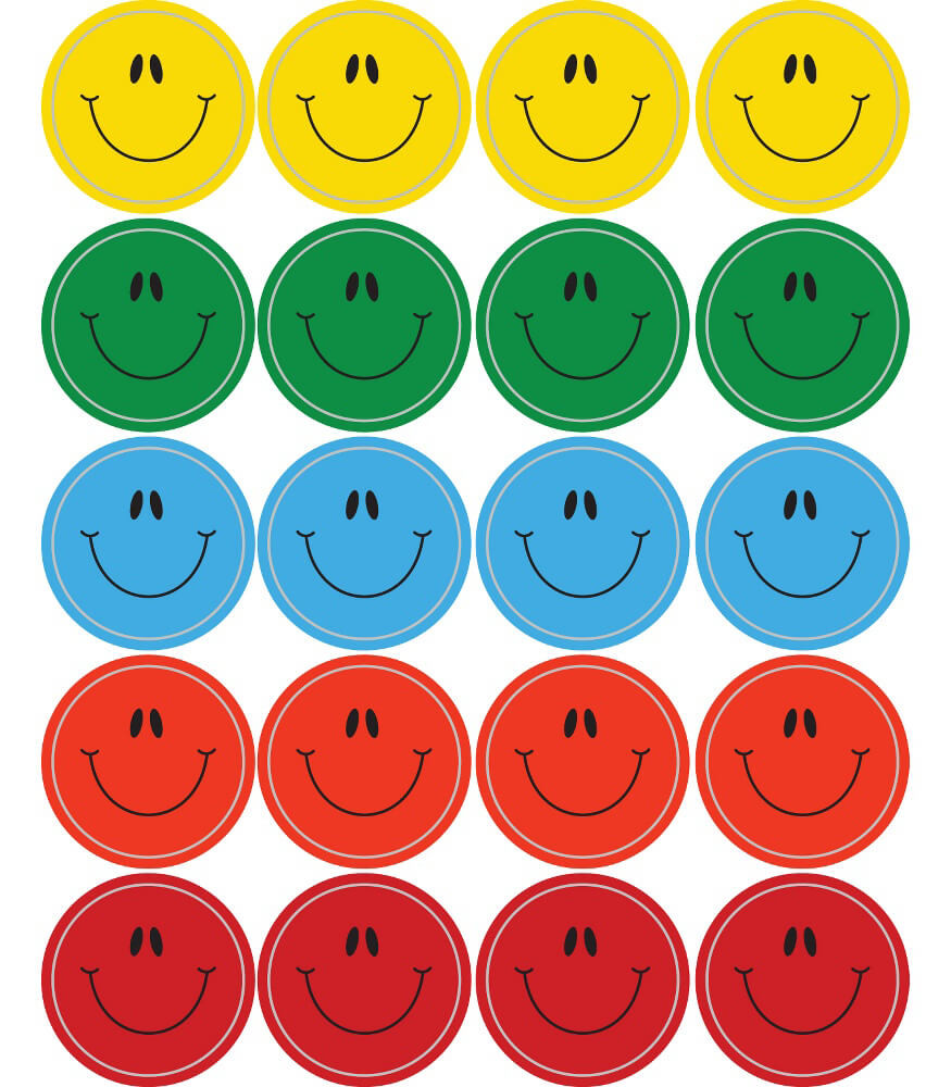 Smiley Faces, Multicolor Shape Stickers