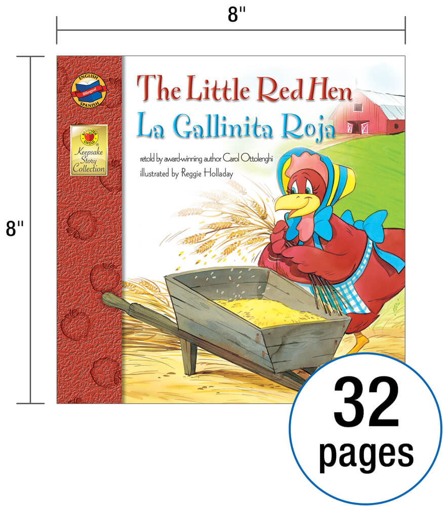 The Little Red Hen Bilingual Keepsake Stories Storybook Grade PK-3 Paperback