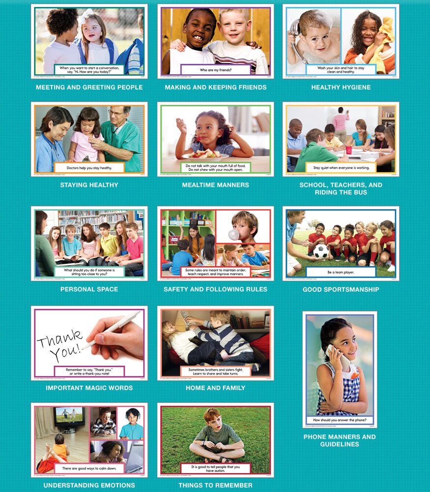 Grade K-5 Photo Conversation Cards for Children on the Autism