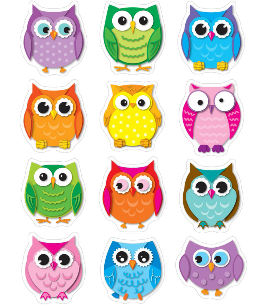 Colorful Owls Shape Stickers colorful-owls-shape-stickers