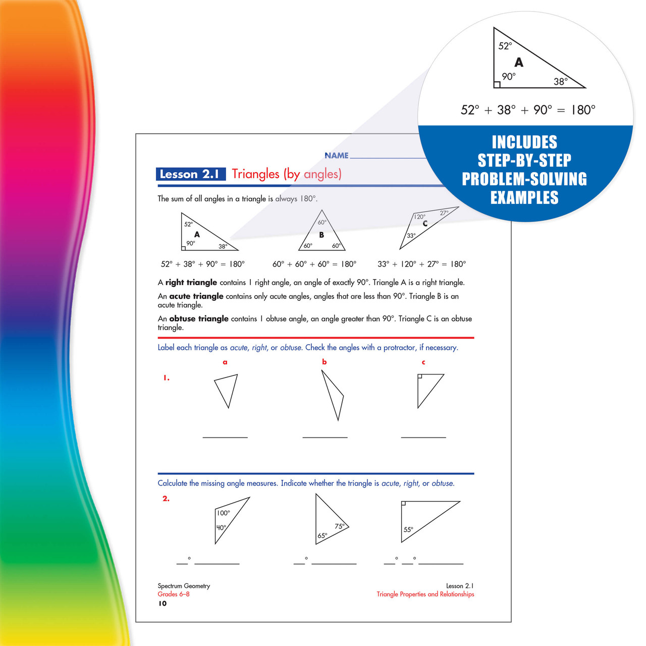 Grade 6-8 Spectrum Geometry Workbook eBook (PDF)
