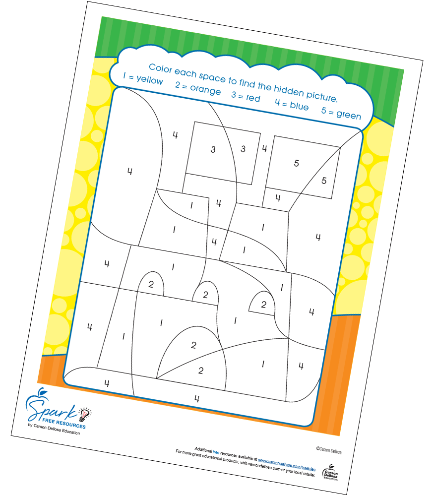 Color by Number Hidden Picture Free Printable | Carson Dellosa