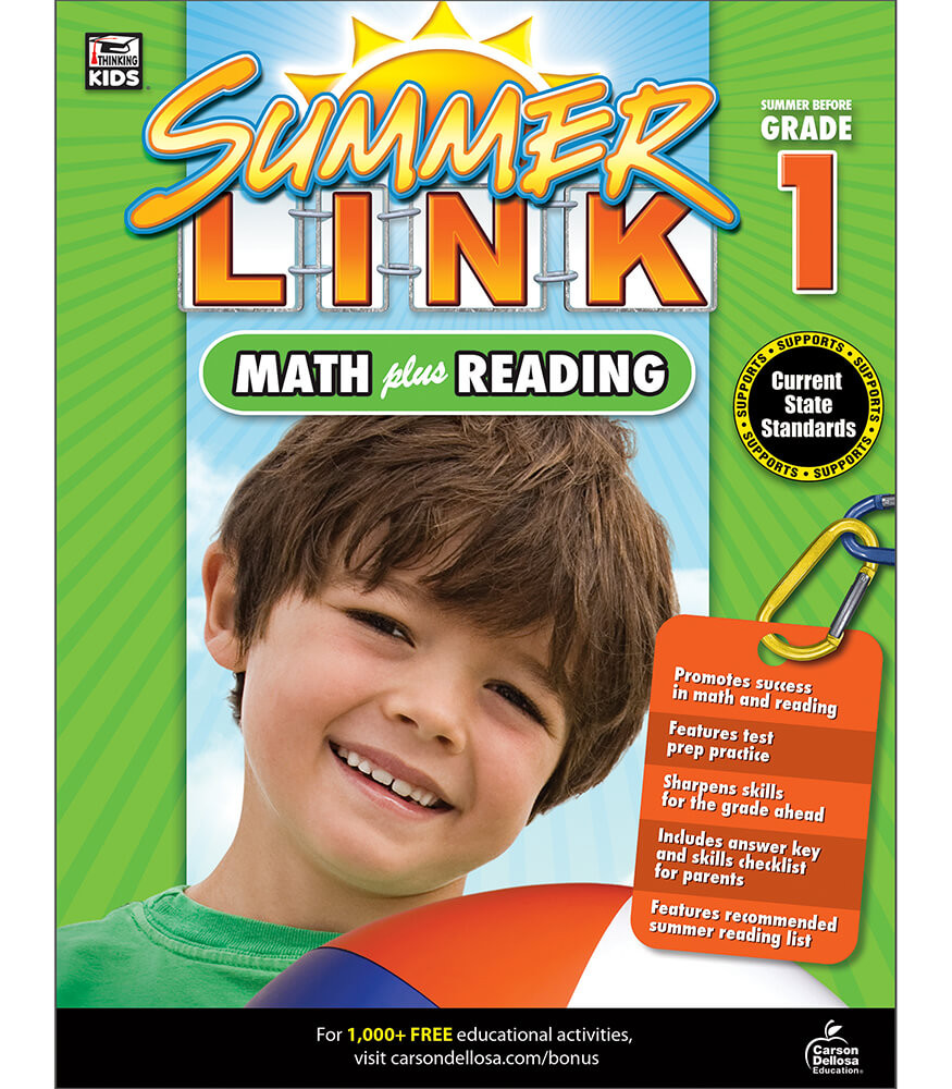 Summer Link: Math plus Reading Workbook Grade K-1 Paperback
