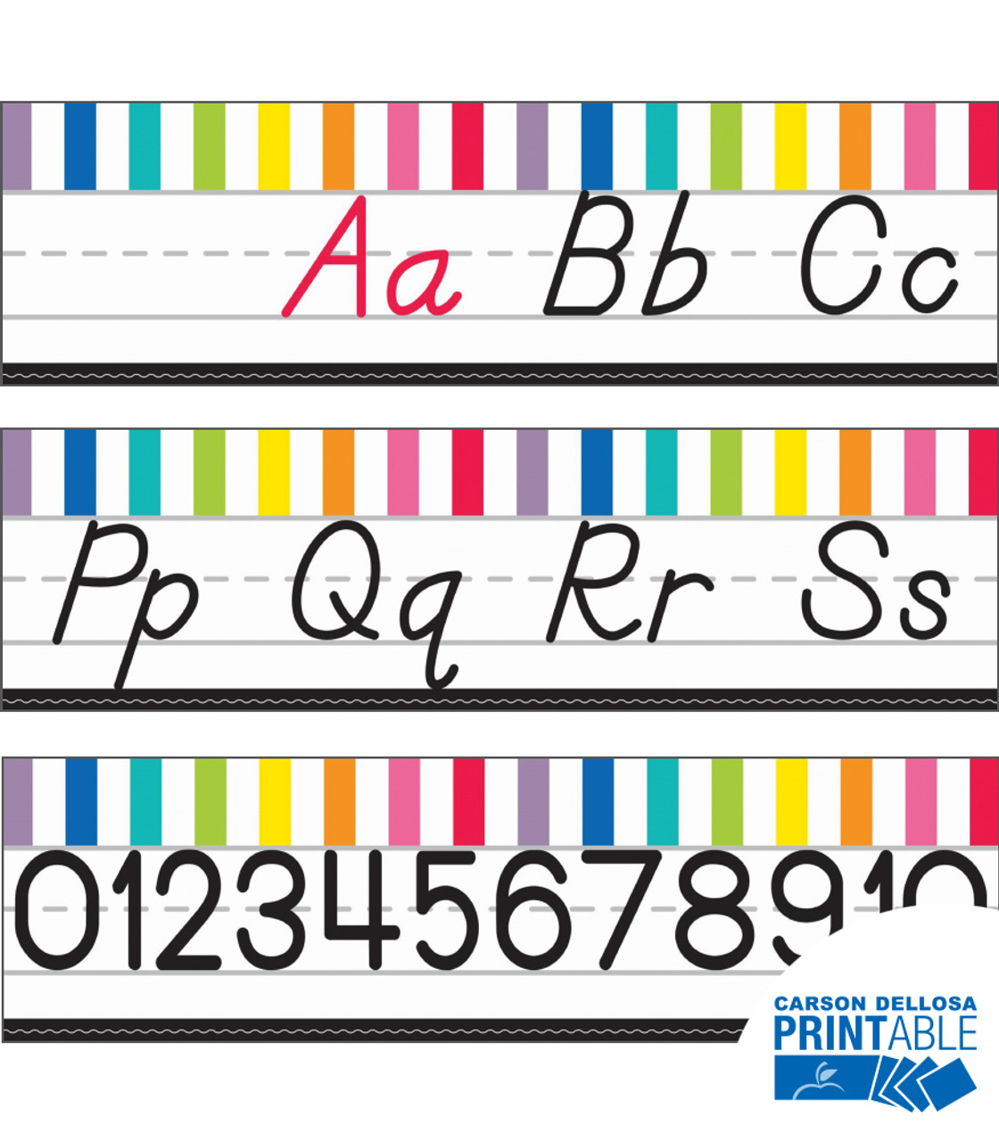 just teach d nealian alphabet line printable bulletin board set grade pk 2
