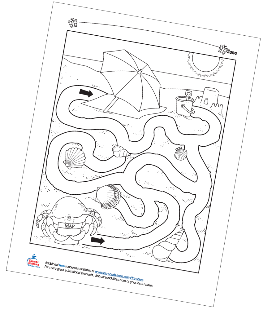 Beach Maze Free Activity | Carson Dellosa