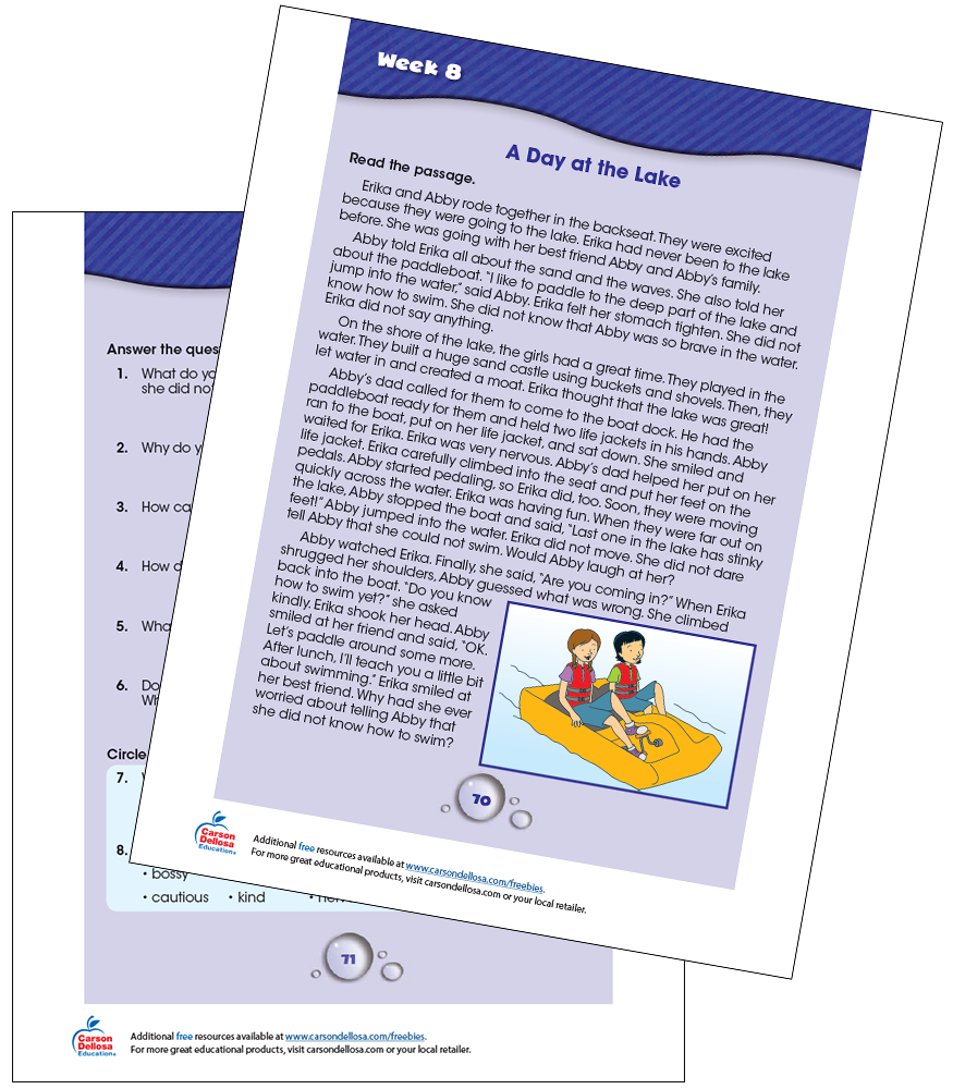 Week 8 Grades 3-4 Free Printable | Carson Dellosa