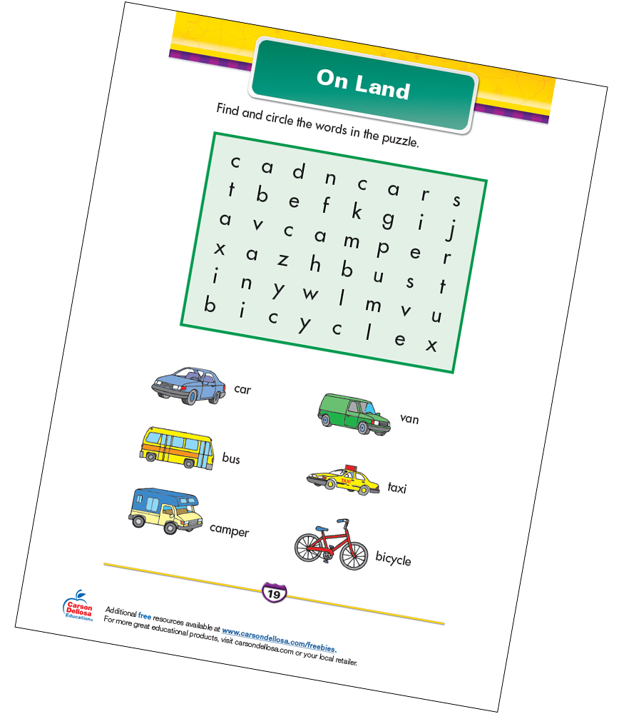 On Land Free Printable | Carson Dellosa