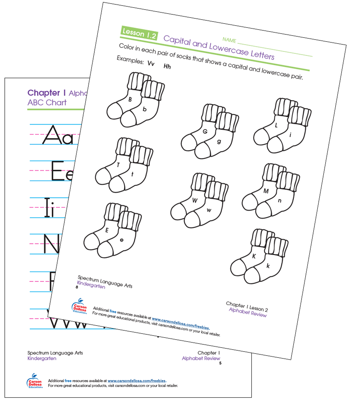 pairing capital and lowercase letters kindergarten free printable carson dellosa