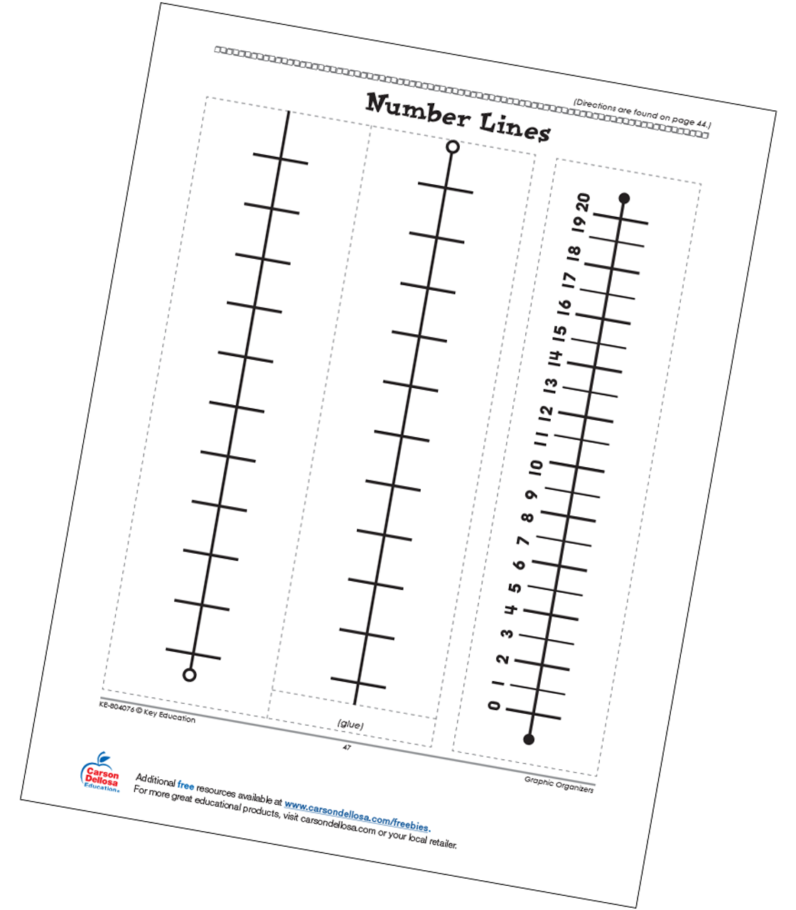 number lines math graphic organizers free printable carson dellosa