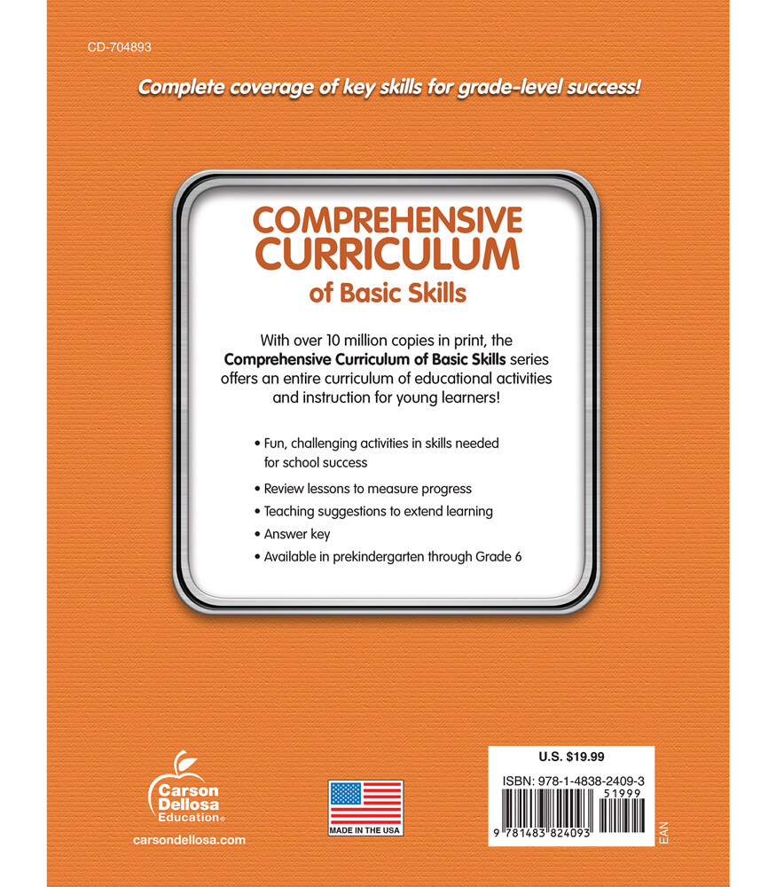 Grade K Comprehensive Curriculum of Basic Skills Workbook Paperback
