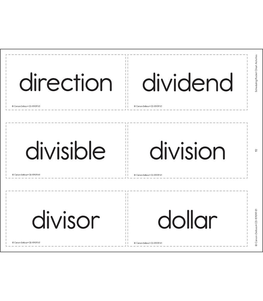 Scheduling Printable Pocket Chart Activities Grade K-5