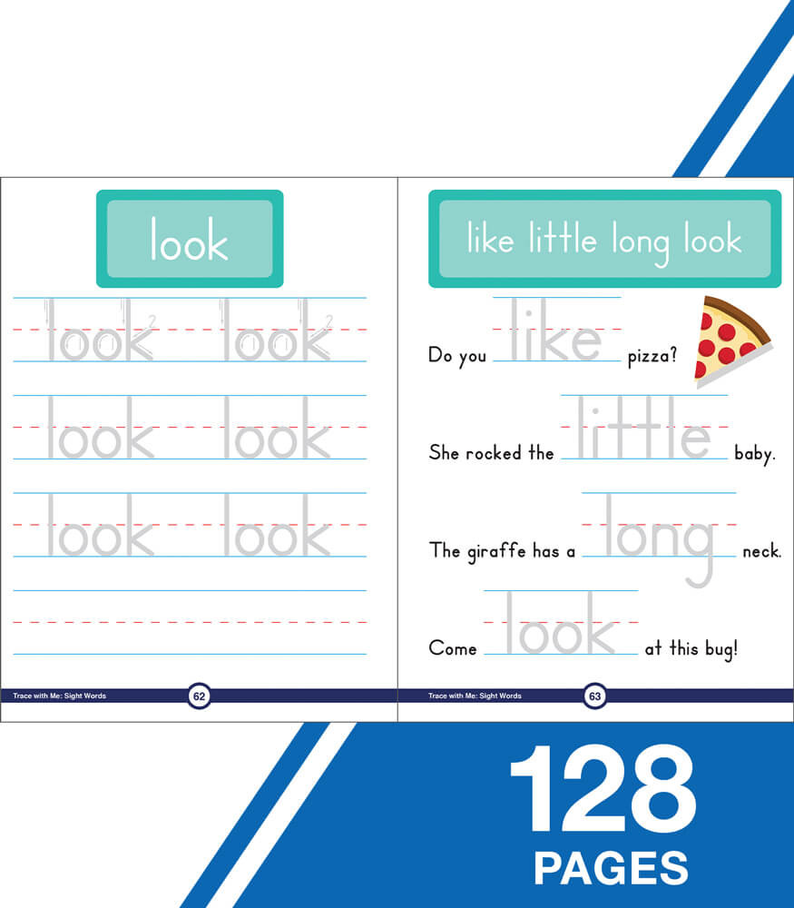 Grade PK2 Trace with Me Sight Words Activity Book Paperback