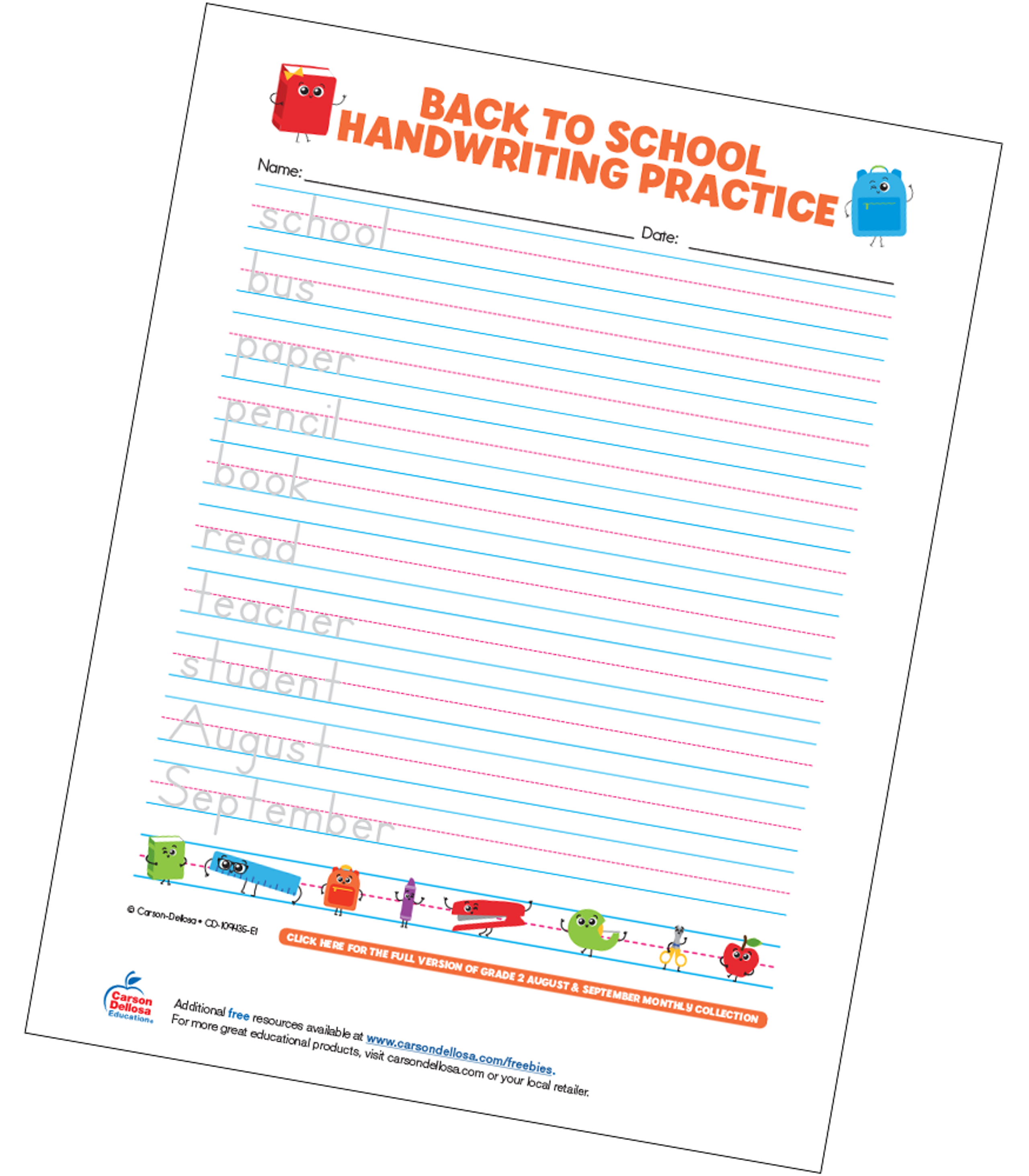 modern manuscript handwriting practice sheets carson dellosa