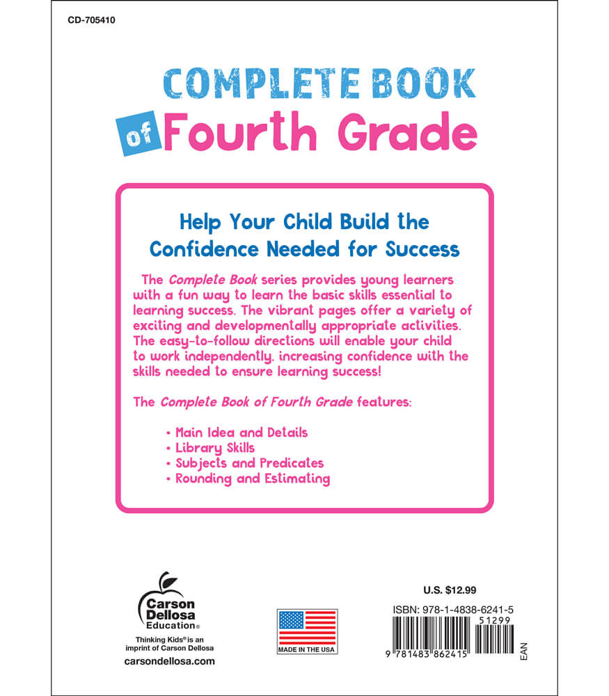 Grade 4 Complete Book of Fourth Grade Workbook