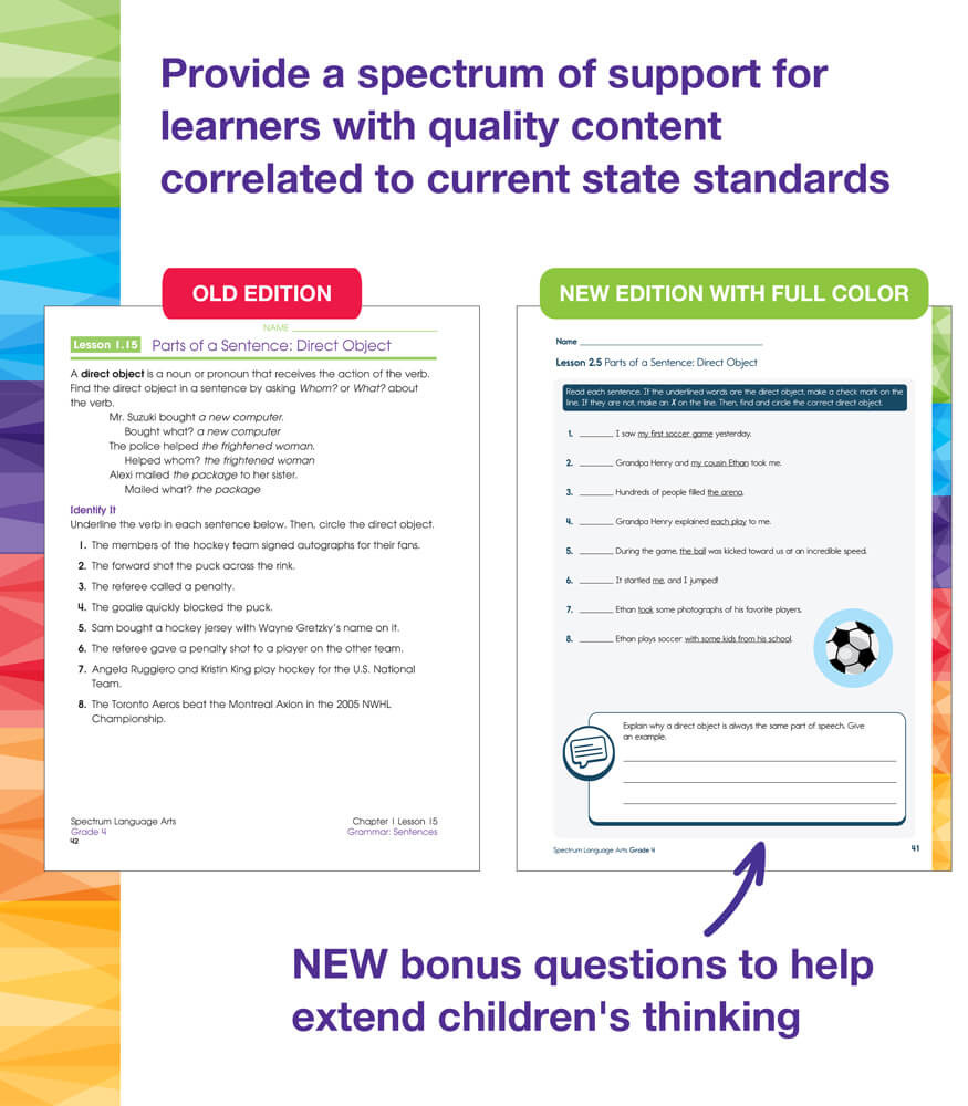 Grade 4 New Spectrum Language Arts Workbook Paperback