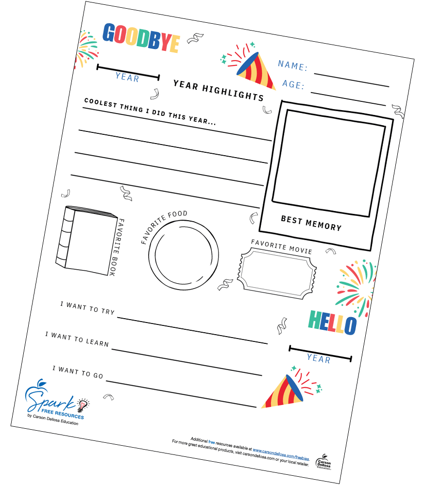 New year free printable carson dellosa