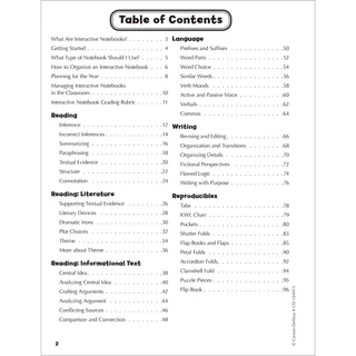 Grade 8 Interactive Notebooks: Language Arts Resource Book Paperback