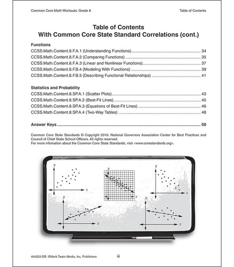 Grade 8 Common Core Math Workouts Resource Book Paperback