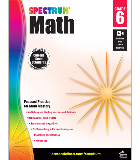 Spectrum Math Workbook Grade 6 image