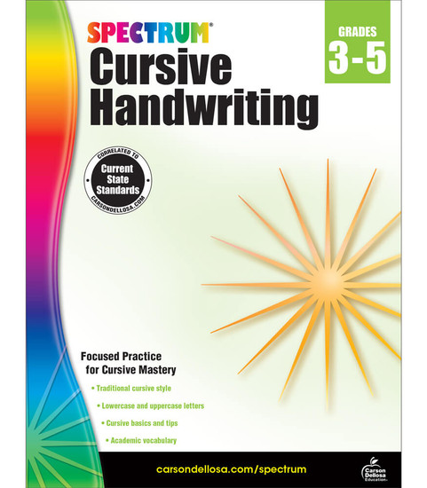 Spectrum Cursive Handwriting Workbook image