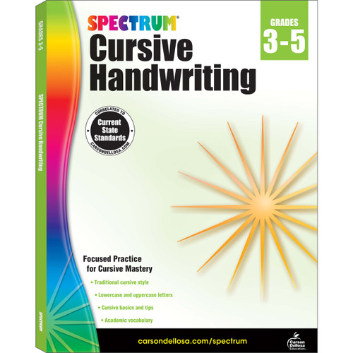 Spectrum Cursive Handwriting Workbook image