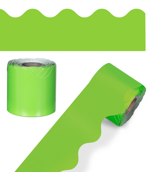 36' Lime Rolled Scalloped Bulletin Board Borders image