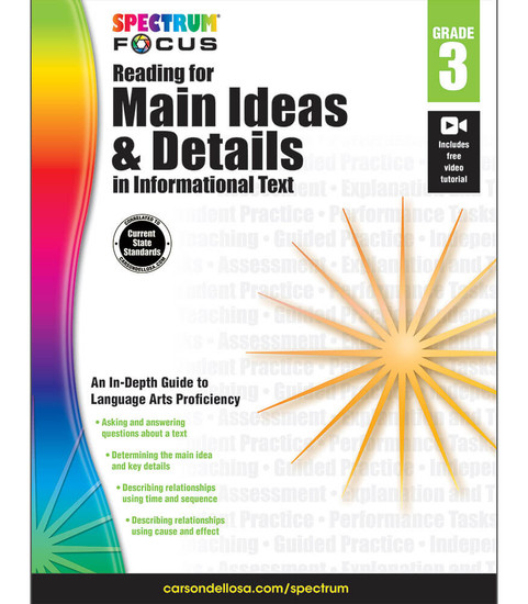 Spectrum® Spectrum Reading for Main Ideas and Details in Informational Text, Grade 3 Parent