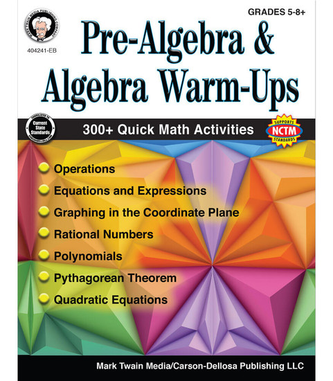 Pre-Algebra and Algebra Warm-Ups Resource Book image