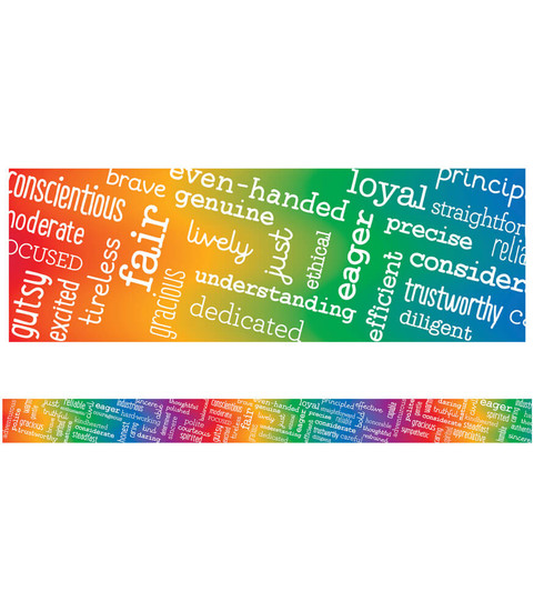 Positive Character Traits Straight Bulletin Board Borders image
