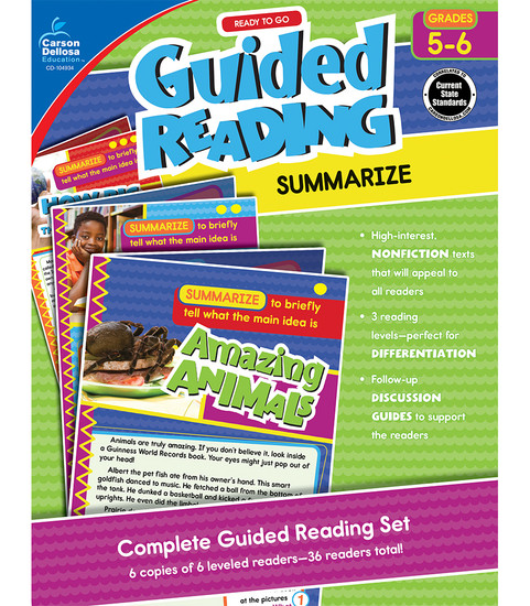 Carson-Dellosa Ready to Go Guided Reading: Summarize, Grades 5 - 6 Teacher
