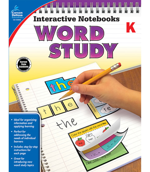 Carson-Dellosa Interactive Notebooks Word Study, Grade K Teacher