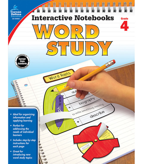 Carson-Dellosa Interactive Notebooks Word Study, Grade 4 Teacher