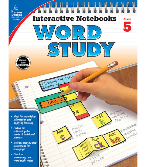 Carson-Dellosa Interactive Notebooks Word Study, Grade 5 Teacher