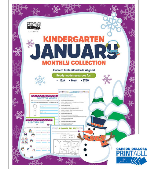 Carson-Dellosa January Monthly Collection, Grade K Teacher