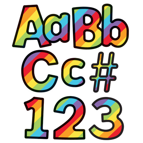 4in Rainbow Stripe Combo Pack Bulletin Board Letters image