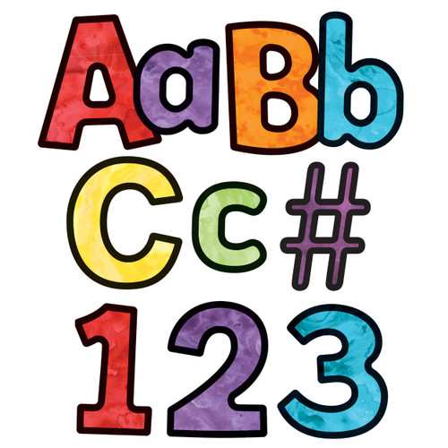 4in Watercolor Combo Pack Bulletin Board Letters image 4in Watercolor Combo Pack Bulletin Board Letters image