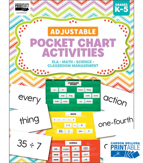 Carson-Dellosa Adjustable Pocket Chart Activities Teacher