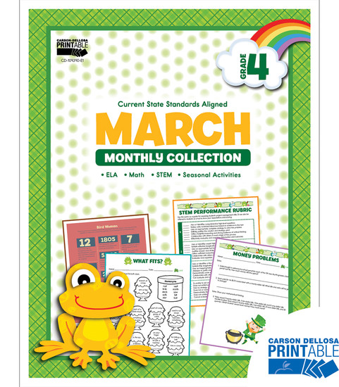 Carson-Dellosa March Monthly Collection, Grade 4 Teacher