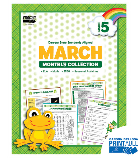 Carson-Dellosa March Monthly Collection, Grade 5 Teacher