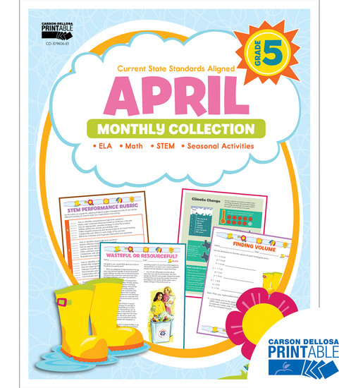 Carson-Dellosa April Monthly Collection, Grade 5 Teacher