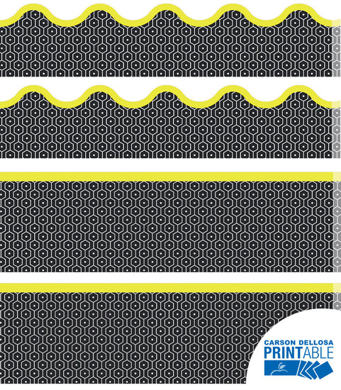 Hexagons Printable Bulletin Board Borders Set image