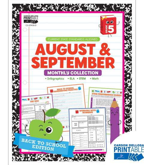 Carson-Dellosa August & September Monthly Collection, Grade 5 Teacher