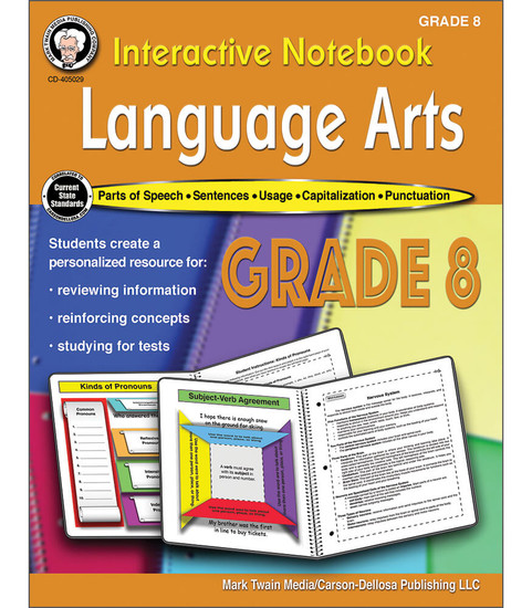 Interactive Notebook Language Arts Resource Book Grade 8 image