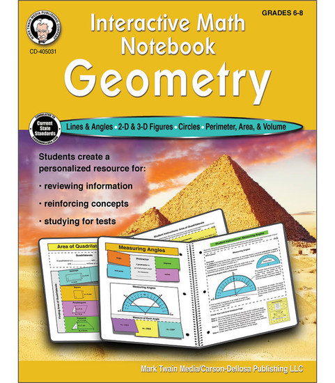 Mark Twain Interactive Math Notebook: Geometry Workbook Teacher