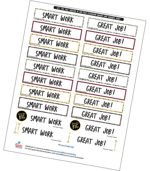 Aim High Motivational Word Stickers Free Printable Sample Image