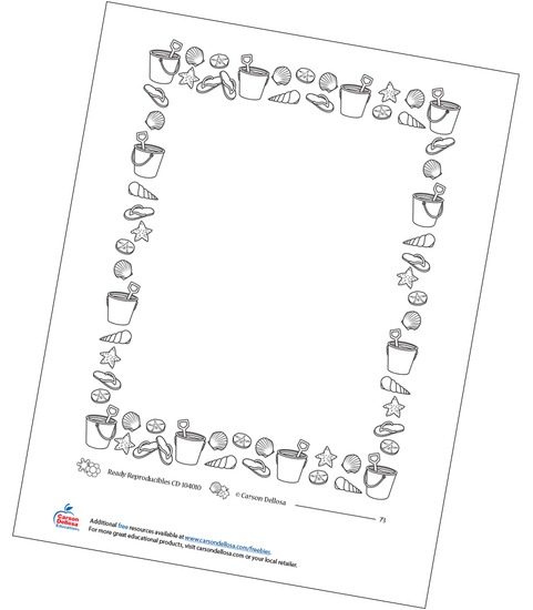 Beach Stationary Frame Free Printable Sample Image