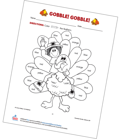 Gobble! Gobble! Free Printable Coloring Page