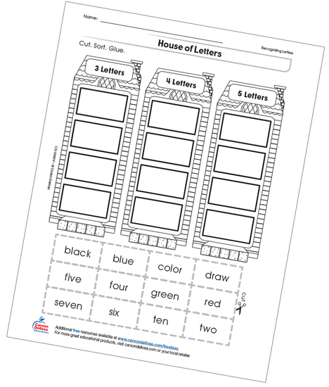 House of Letters Free Printable