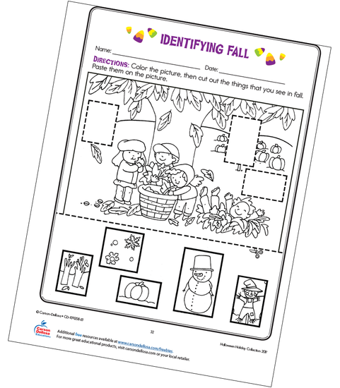 Identifying Fall Free Printable Coloring Page