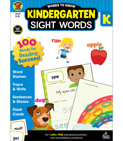 Words to Know Kindergarten Sight Words Workbook image